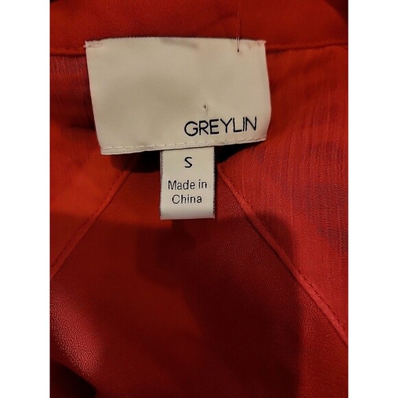 Greylin  Dress Small Pleated Eyelet Embroidered Cut Out - Picture 9 of 9